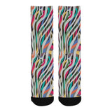 Colorful zebra skin pattern Crew Socks