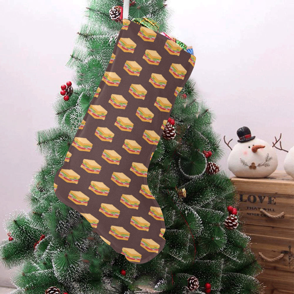 Sandwich Pattern Print Design 04 Christmas Stocking