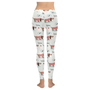 Cute dachshund bone pattern Women's Legging Fulfilled In US