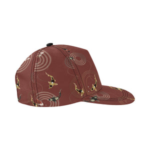 Koi Fish Carp Fish red background All Over Print Snapback Cap