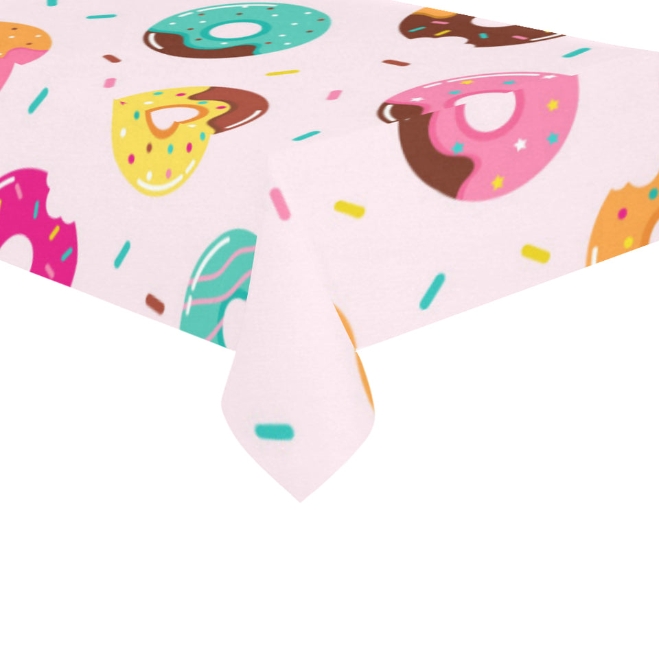 Donut pattern glaze pink background Tablecloth