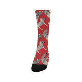 Zebra abstract red background Crew Socks