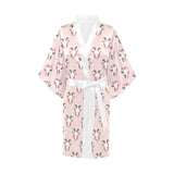 Cute goat pattern Women's Short Kimono Robe