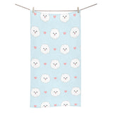 White cute pomeranian pattern Bath Towel