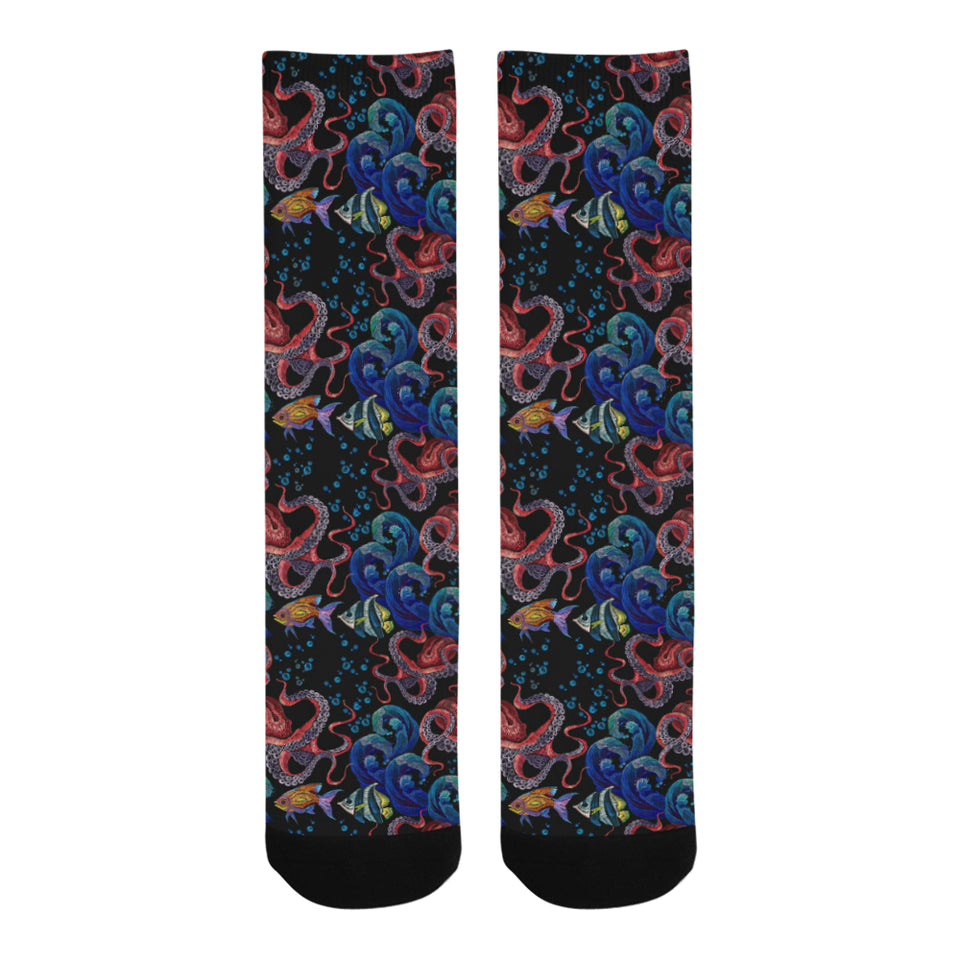 Octopus sea wave tropical fishe pattern Crew Socks