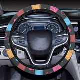 Skate Board Pattern Print Design 02 Car Steering Wheel Cover