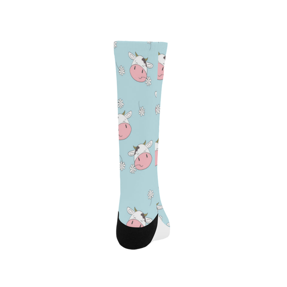 Cute cow flower pattern Crew Socks
