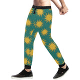 Sun green background Unisex Casual Sweatpants