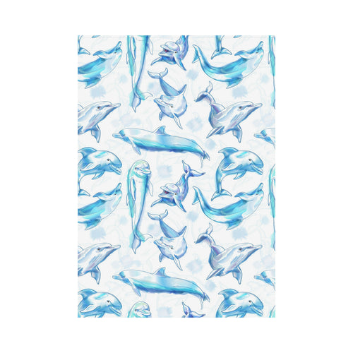 Watercolor dolphin pattern House Flag Garden Flag