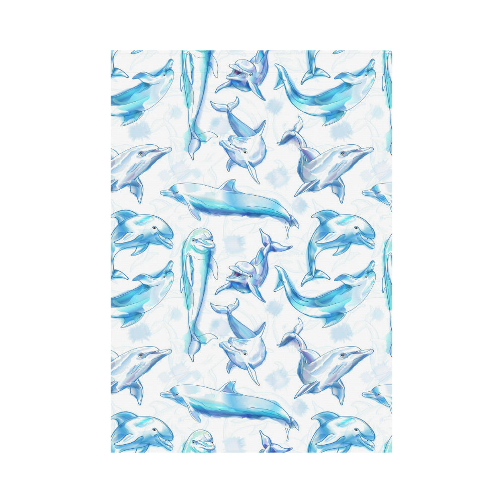 Watercolor dolphin pattern House Flag Garden Flag