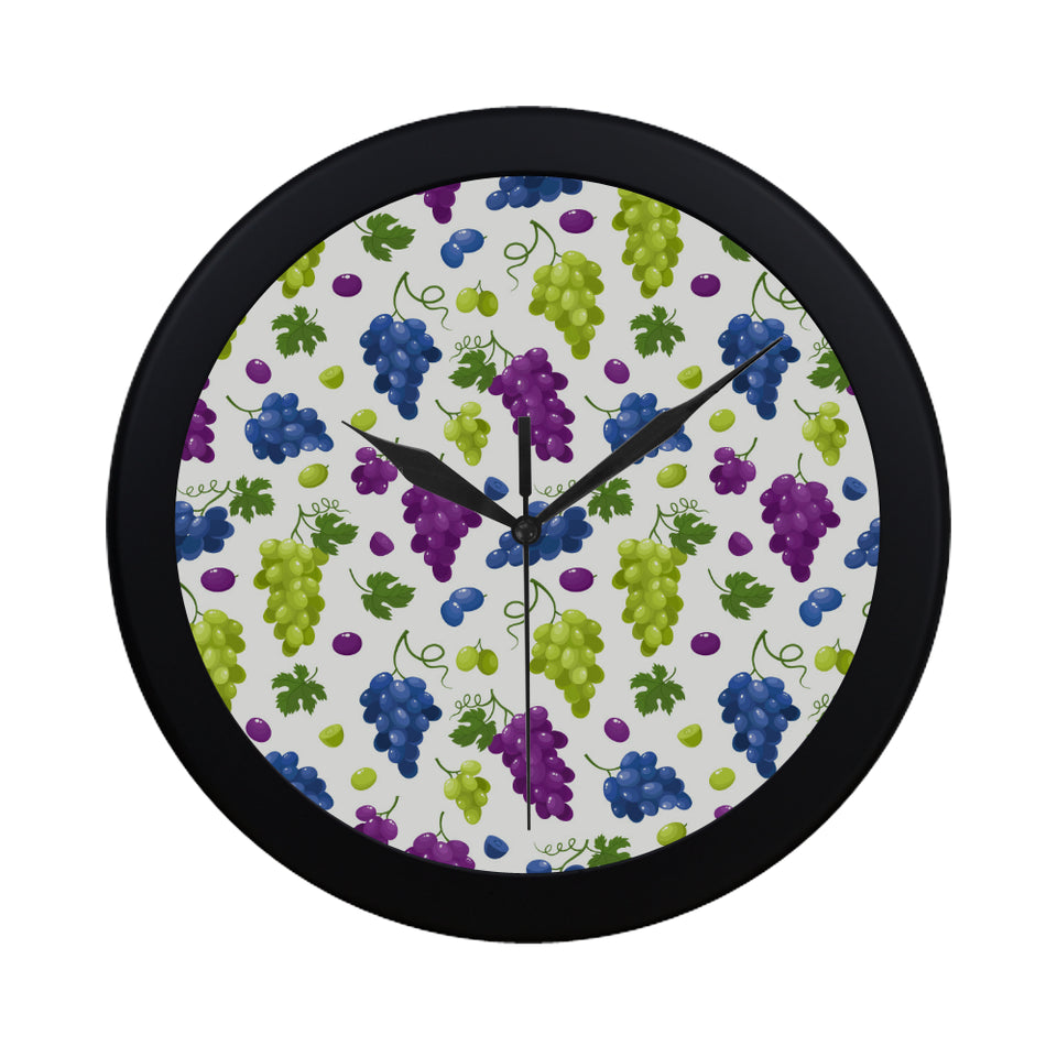 Grape pattern Elegant Black Wall Clock