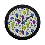 Grape pattern Elegant Black Wall Clock