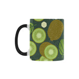 Whole sliced kiwi leave and flower Morphing Mug Heat Changing Mug