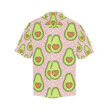 Avocado heart pink background Men's All Over Print Hawaiian Shirt