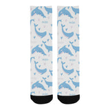 Blue whale pattern Crew Socks