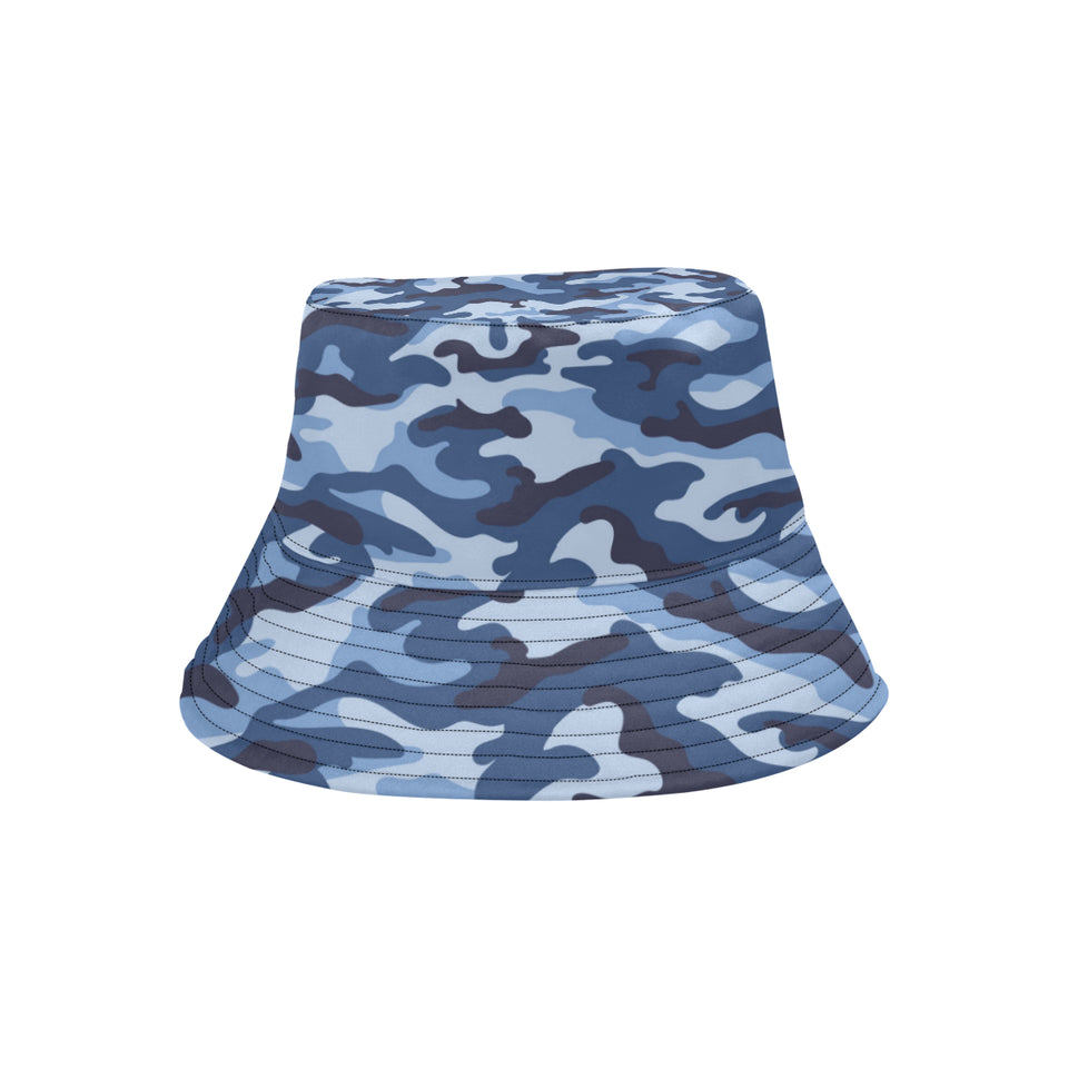 Blue camouflage pattern Unisex Bucket Hat