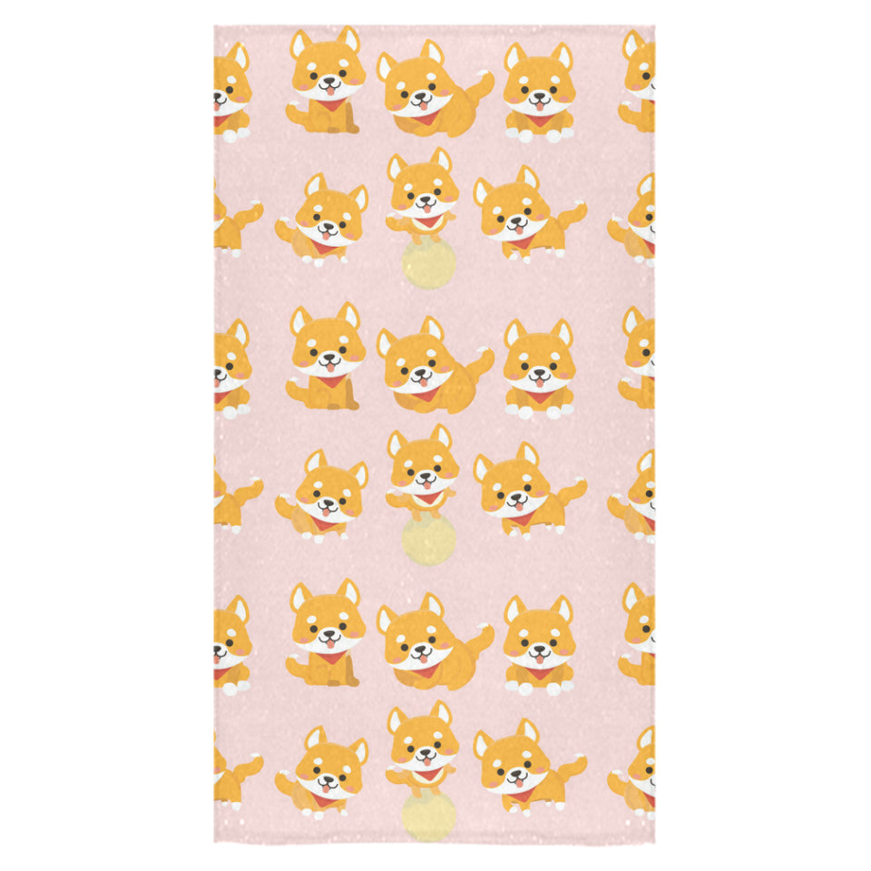 Cute shiba inu dog pattern Bath Towel