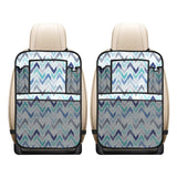 zigzag chevron blue pattern Car Seat Back Organizer