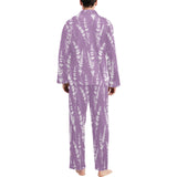 Lavender flowers purple pattern Men's Long Pajama Set