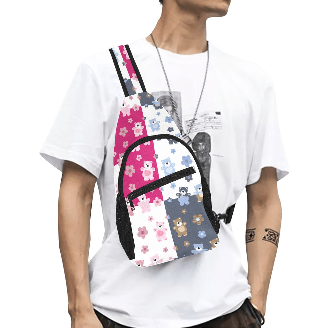 Teddy Bear Pattern Print Design 03 All Over Print Chest Bag