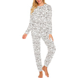 cacao beans leaves pattern Women's All Over Print Pajama Set