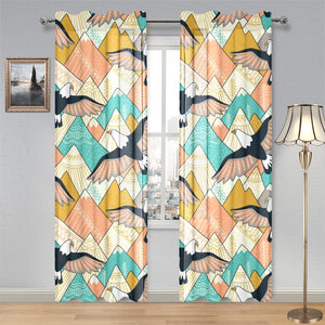 Eagle Pattern Print Design 02 Gauze Curtain
