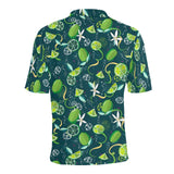 Lime ice flower pattern Men's All Over Print Polo Shirt