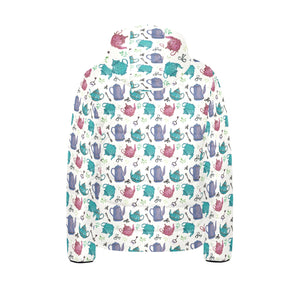 Tea pots Pattern Print Design 05 Kids' Boys' Girls' Padded Hooded Jacket