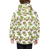 Coconut Pattern Print Design 04 Kids' Boys' Girls' Padded Hooded Jacket