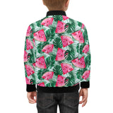Watermelons tropical palm leaves pattern Kids' Boys' Girls' Bomber Jacket
