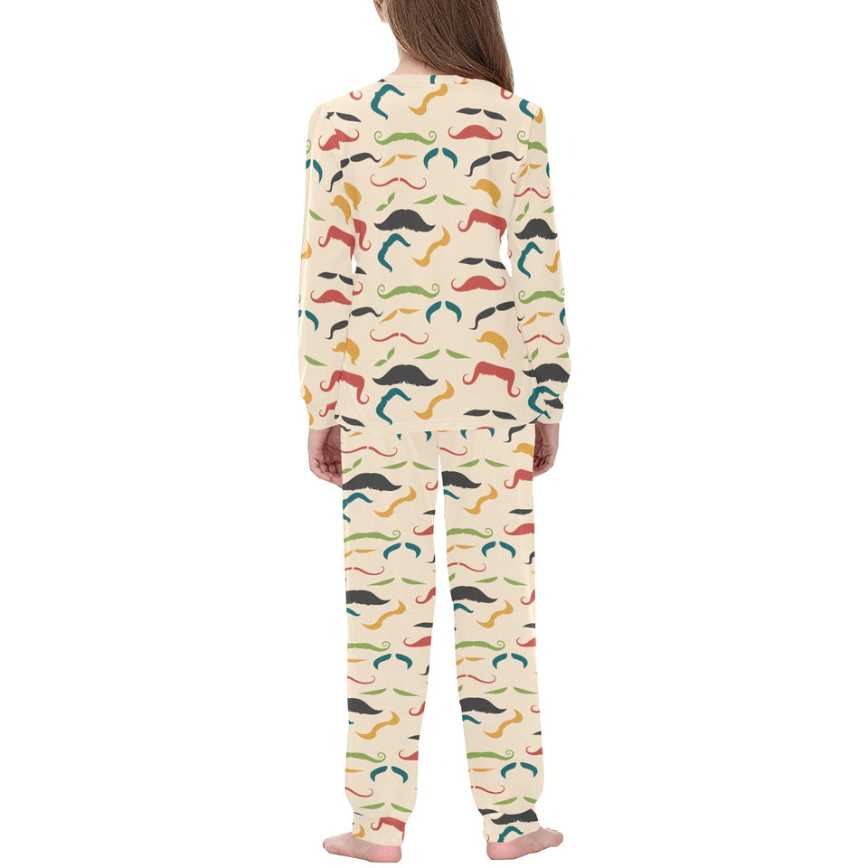 Mustache Beard Pattern Print Design 03 Kids' Boys' Girls' All Over Print Pajama Set