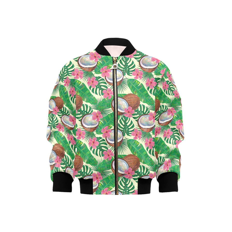 Coconut Pattern Print Design 01 Kids' Boys' Girls' Bomber Jacket