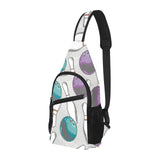 Bowling ball and pin gray background All Over Print Chest Bag