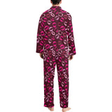 Lips Pattern Print Design 03 Men's Long Pajama Set