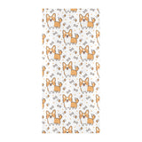 Cute corgi heart star bone pattern Beach Towel