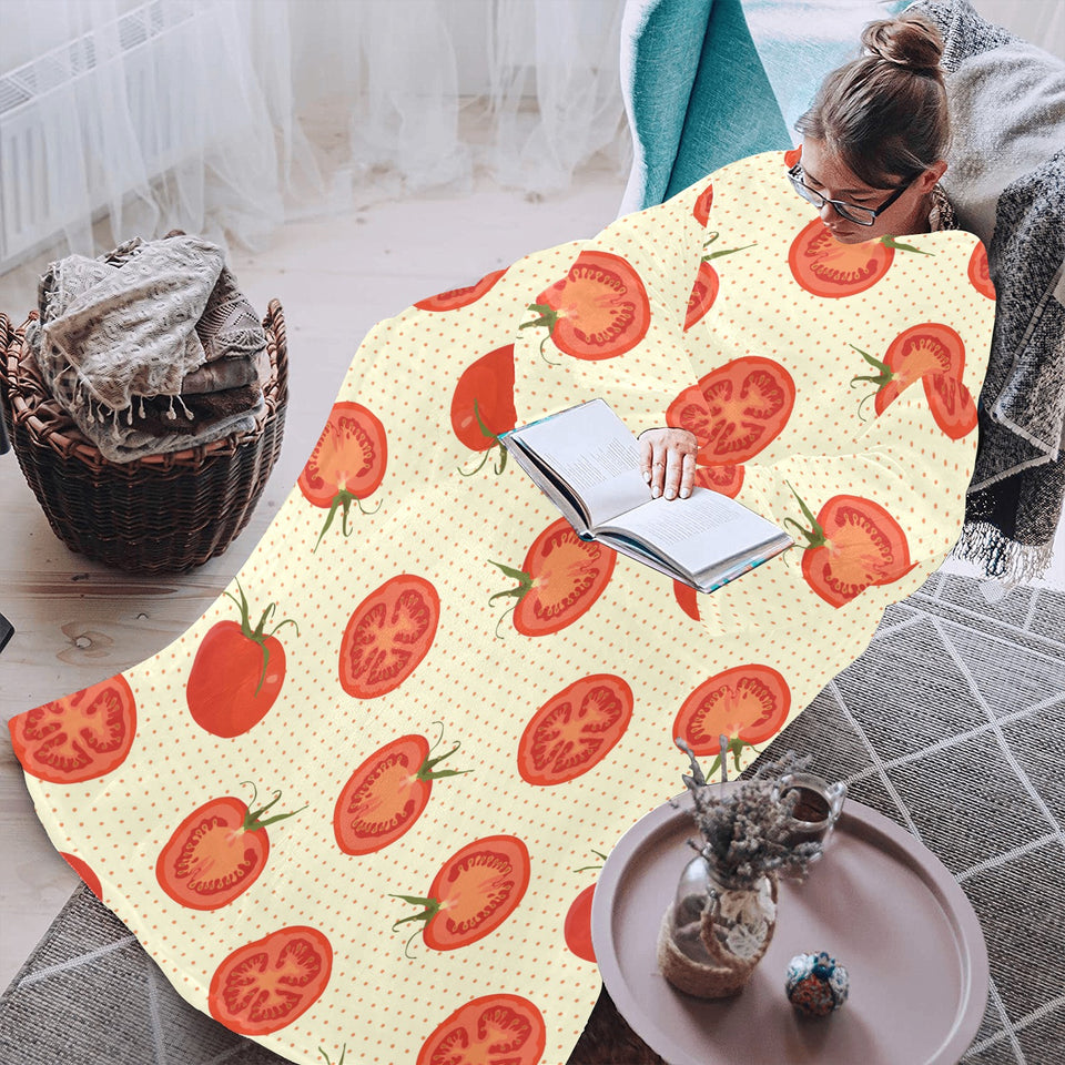 Tomato dot background Blanket Robe with Sleeves