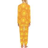 Sun orange background Women's All Over Print Pajama Set