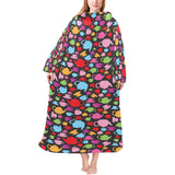 Tea pots Pattern Print Design 01 Blanket Robe with Sleeves