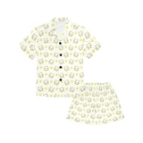 Cute cartoon frog baby pattern Kids' Boys' Girls' V-Neck Short Pajama Set