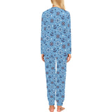Anchors rudder compass star nautical pattern Women's All Over Print Pajama Set