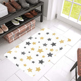hand drawn gold black star pattern Doormat