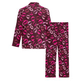 Lips Pattern Print Design 03 Men's Long Pajama Set