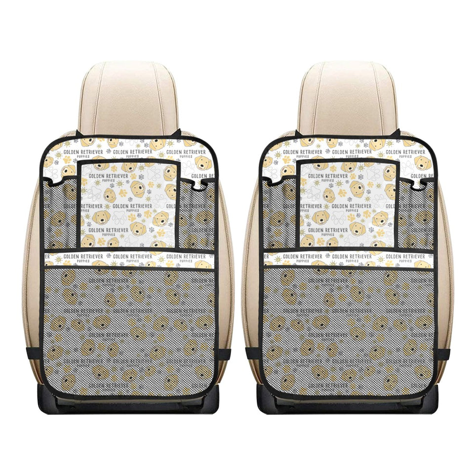 Golden Retriever Pattern Print Design 04 Car Seat Back Organizer