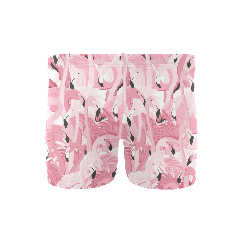 Pink flamingos pattern background Men's Swimming Trunks