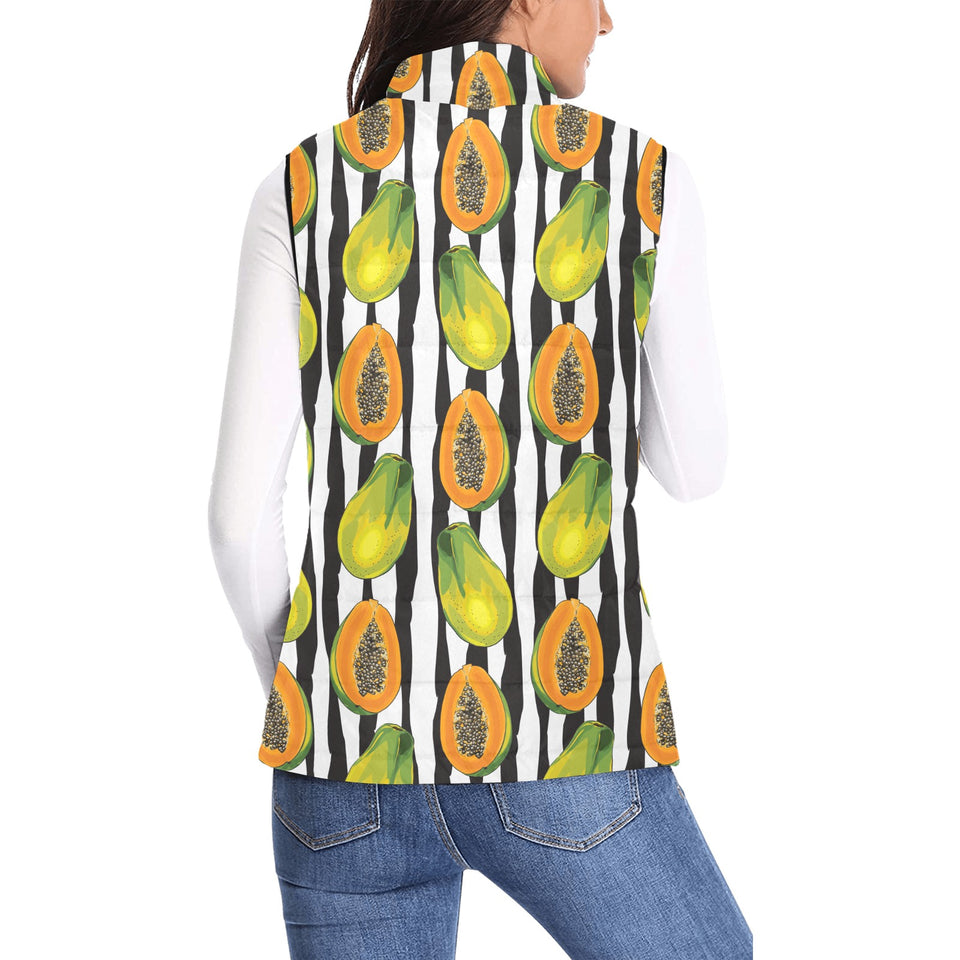 papaya design pattern Women's Padded Vest