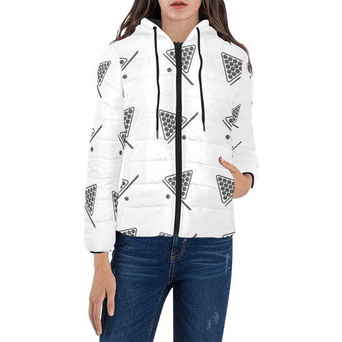 Billiard Ball Pattern Print Design 03 Women's Padded Hooded Jacket