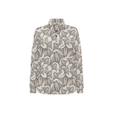 Stingray Pattern Print Design 05 Women's Long Sleeve Polo Shirt