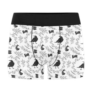 Crows floral wreath rabbit pattern Men's All Over Print Boxer Briefs Men's Underwear