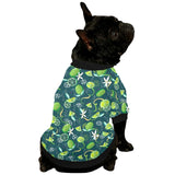 Lime ice flower pattern All Over Print Pet Dog Round Neck Fuzzy Shirt