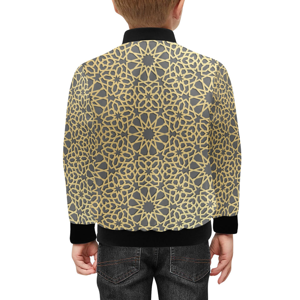arabic star gold pattern Kids' Boys' Girls' Bomber Jacket